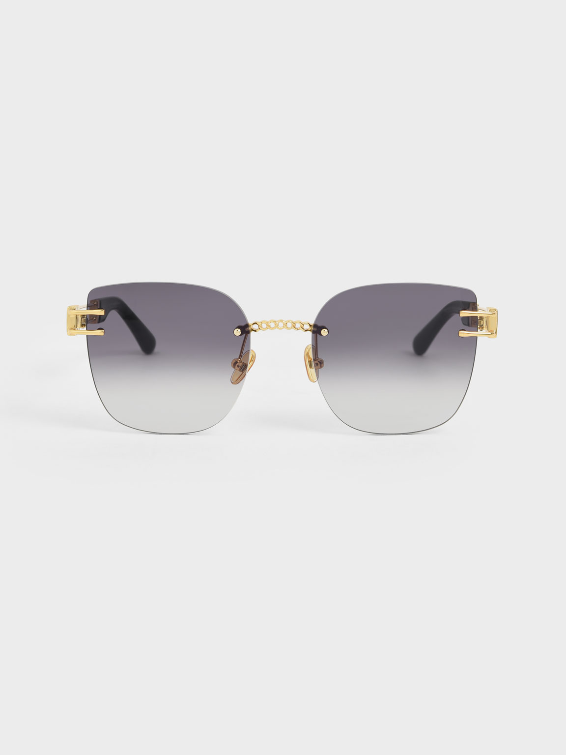 

Rimless Butterfly Sunglasses, Black
