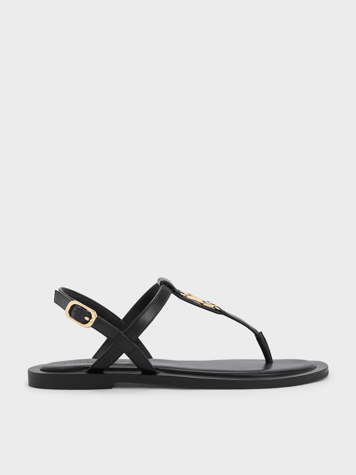 Charles & Keith - Trifina Metallic-Accent Thong Sandals Charles & Keith - Trifina Metallic-Accent Thong Sandals