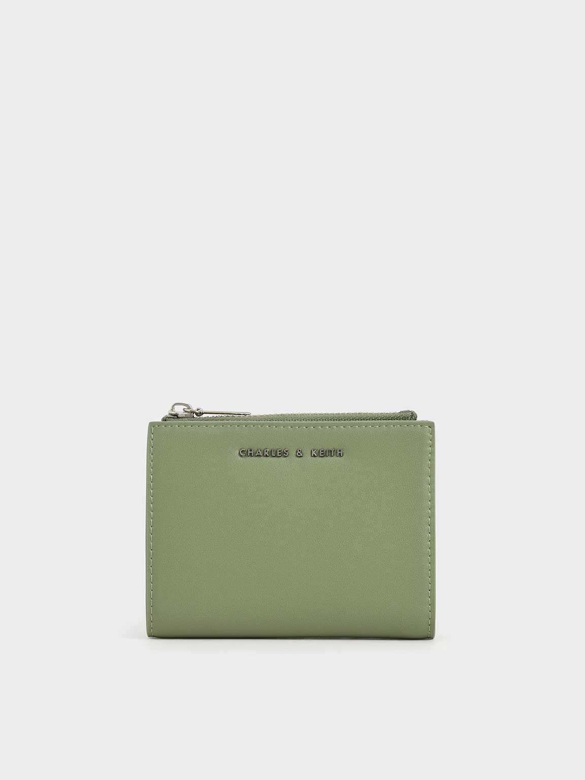 

Mini Top Zip Small Wallet, Sage green