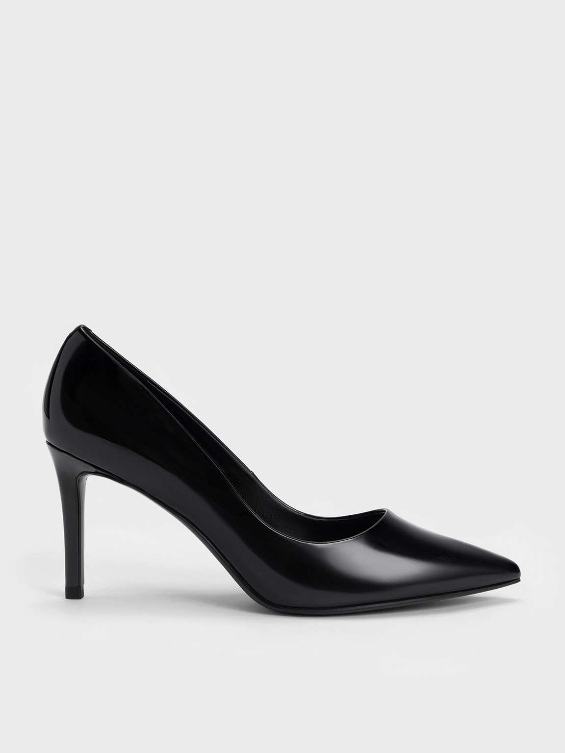 Emmy Patent Pointed-Toe Stiletto Pumps