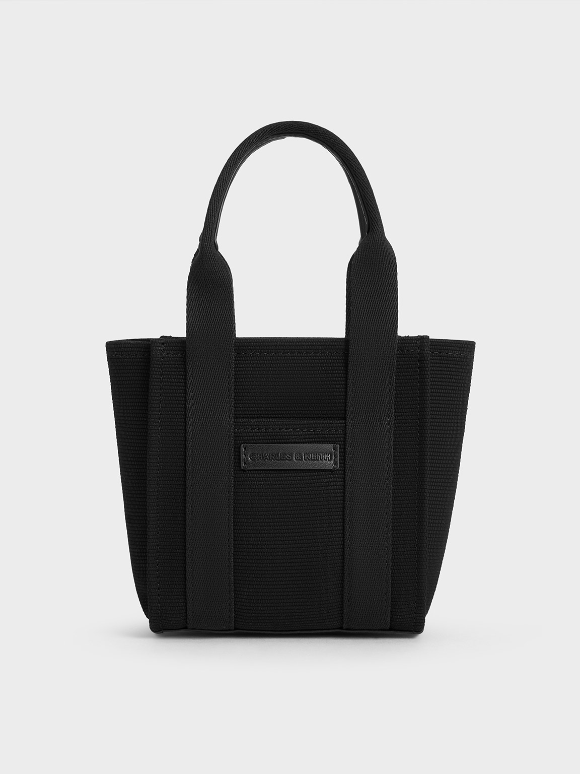 Charles & Keith - Mini Kay Canvas Tote Bag In Noir