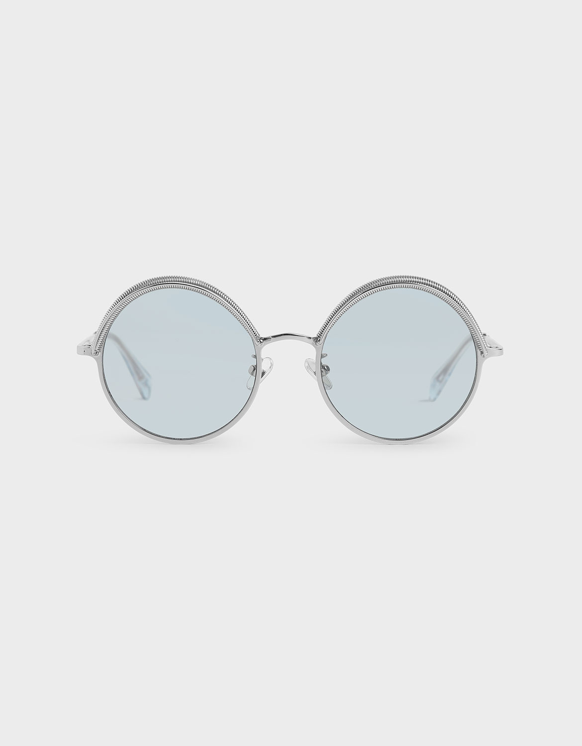 

Half Rim Round Sunglasses, Blue