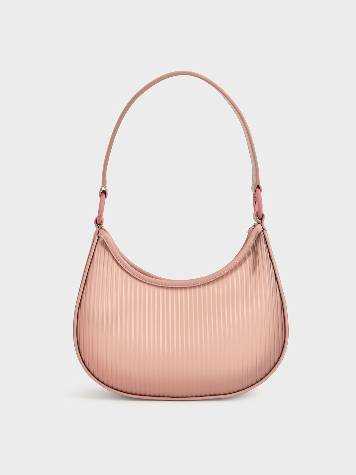 

Acrylic Chain Handle Hobo Bag, Blush