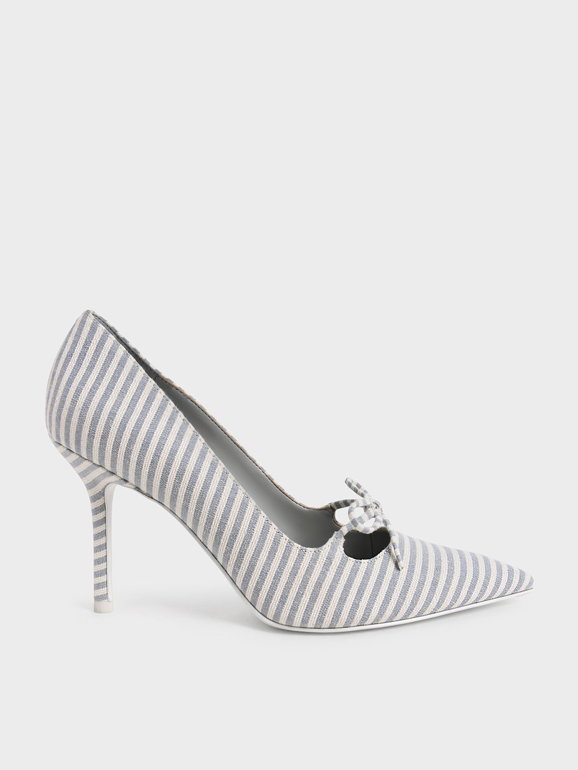 

Bow-Tie Stripe-Print Stiletto Pumps