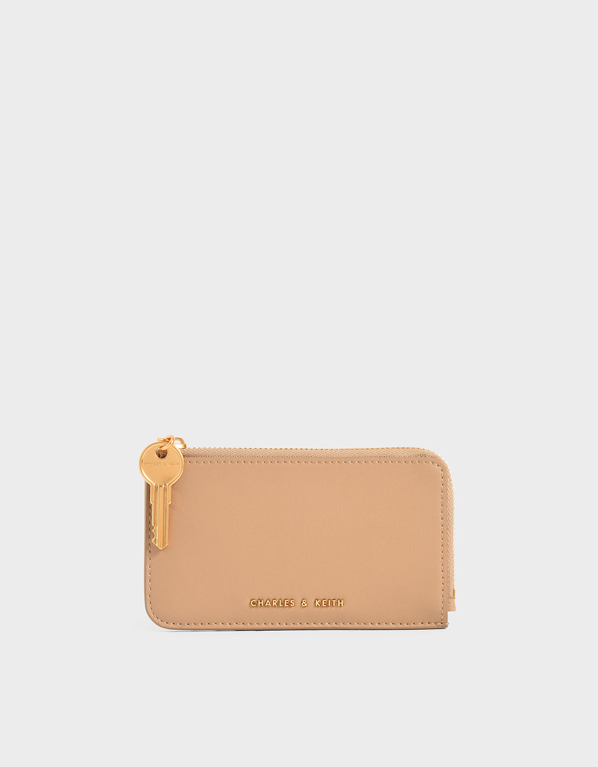 

Zip Around Mini Wallet, Beige