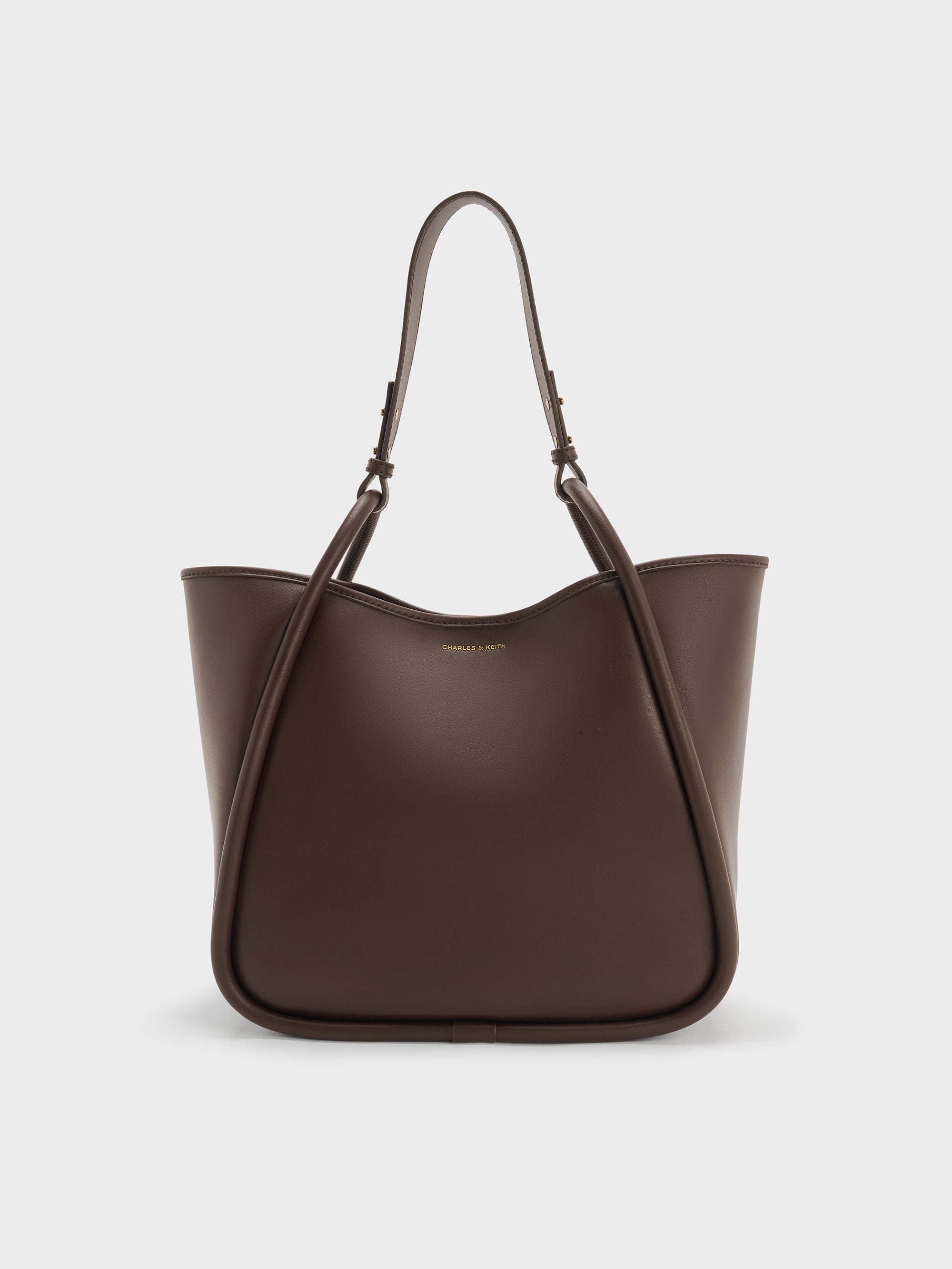 Espresso Brown Lyla Tubular Slouchy Tote Bag - CHARLES & KEITH UK