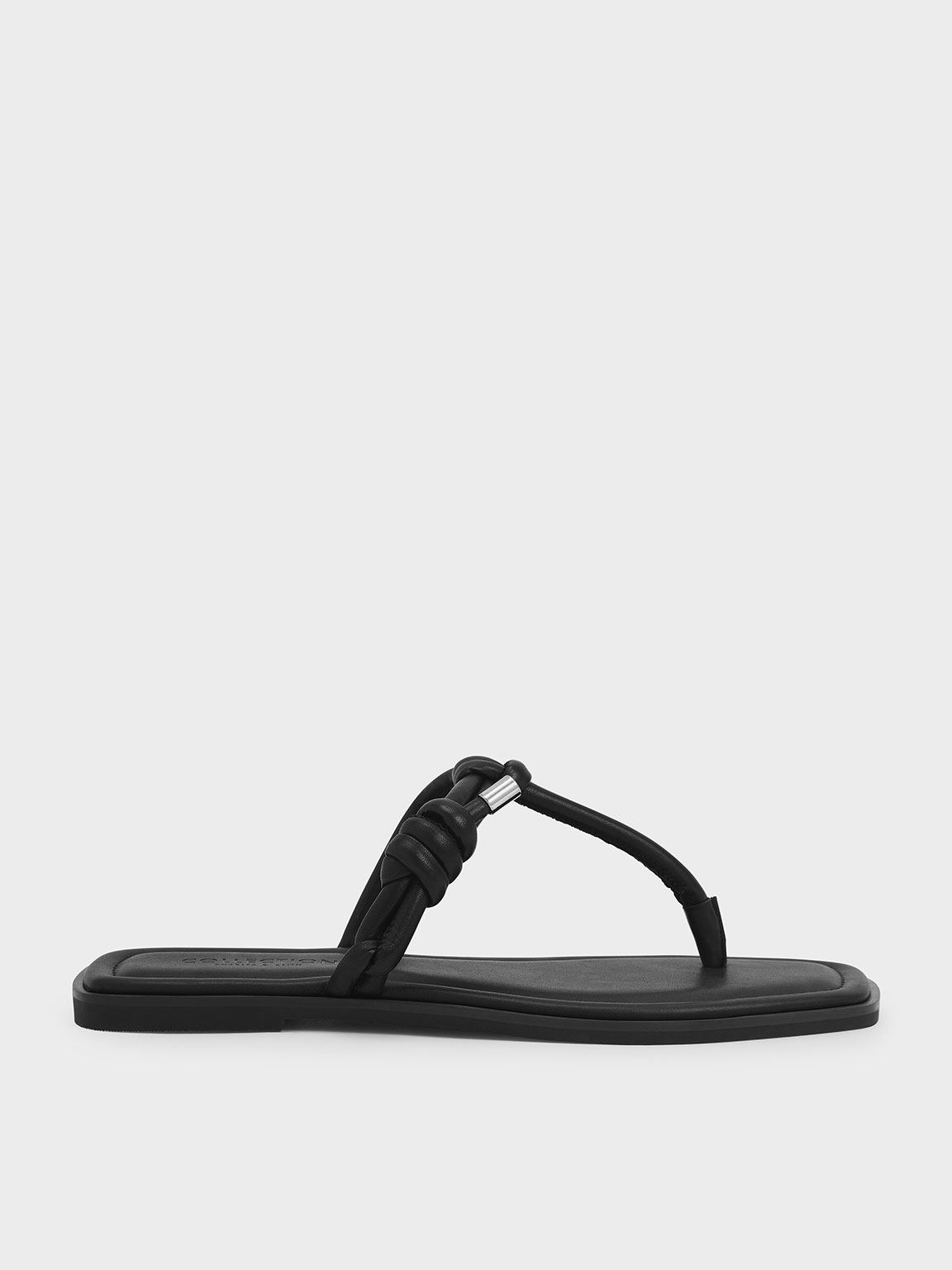 

Leather Knotted Tubular Strap Thong Sandals