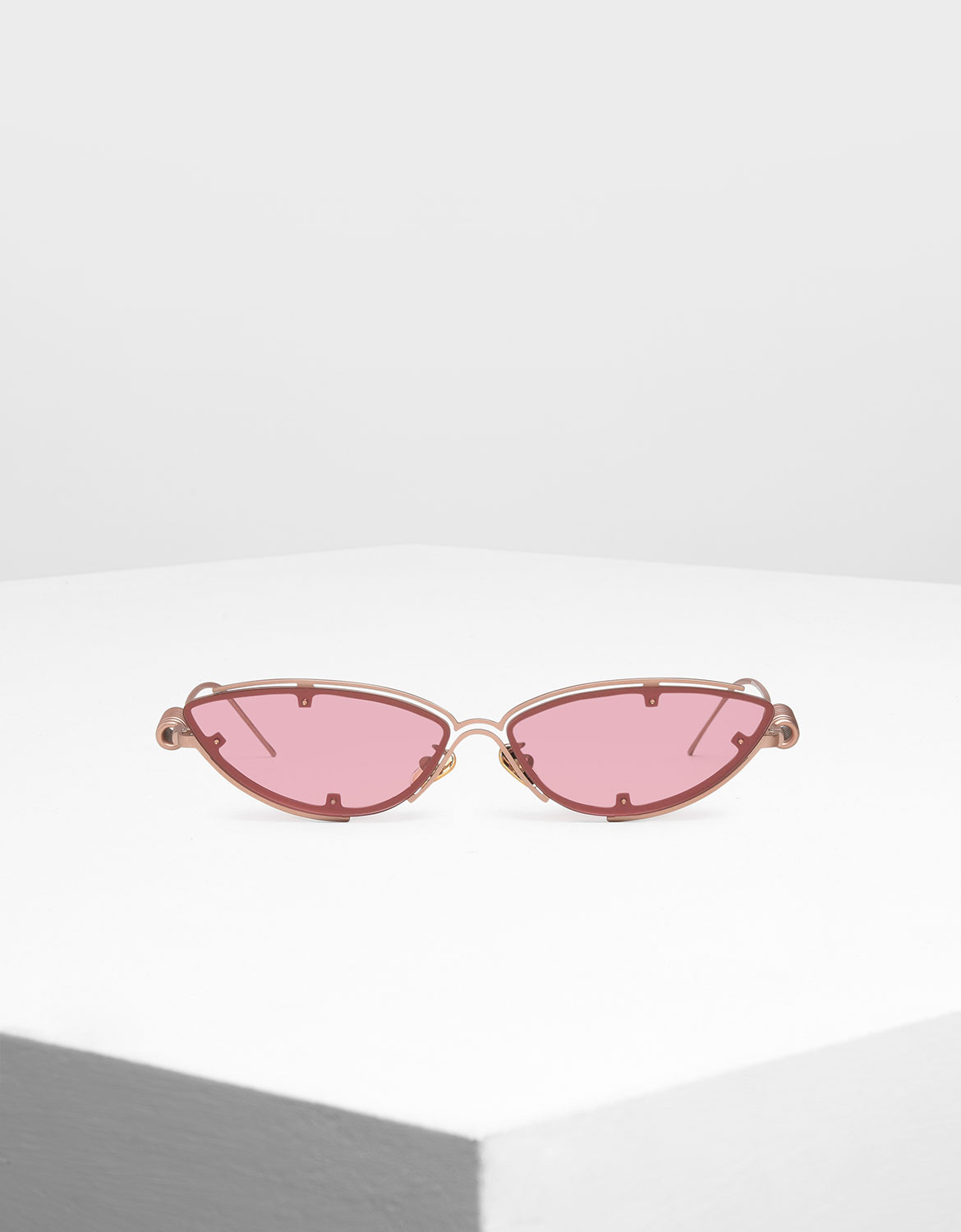 

Double Frame Cat-Eye Sunglasses, Pink