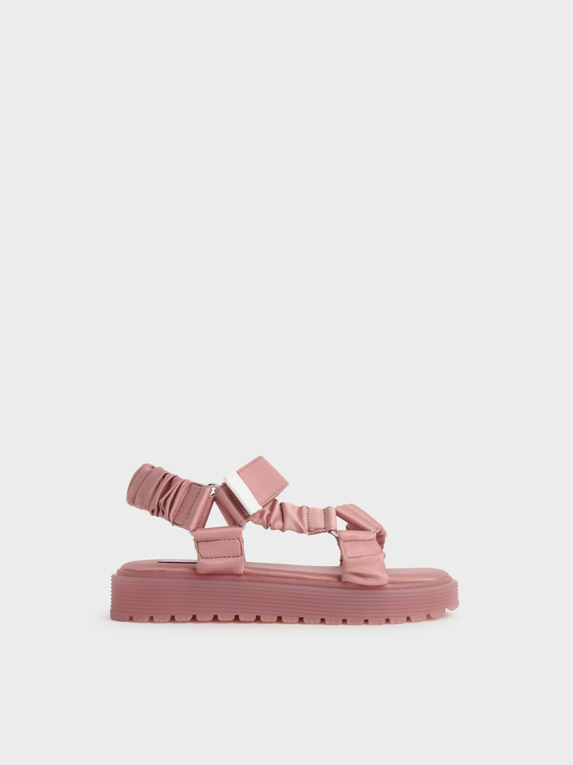 

Girls' Fabric Ruched Sports Sandals, Pink