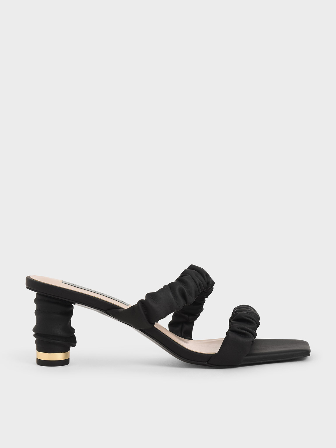 

Ruched Strap Mules
