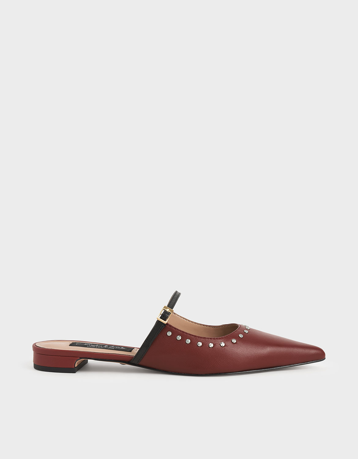 

Studded Leather Mules, Brick