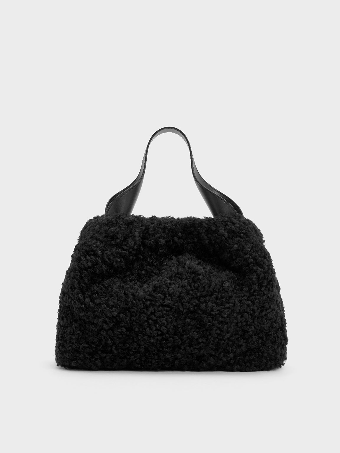 Ally Furry Slouchy Chain-Handle Bag
