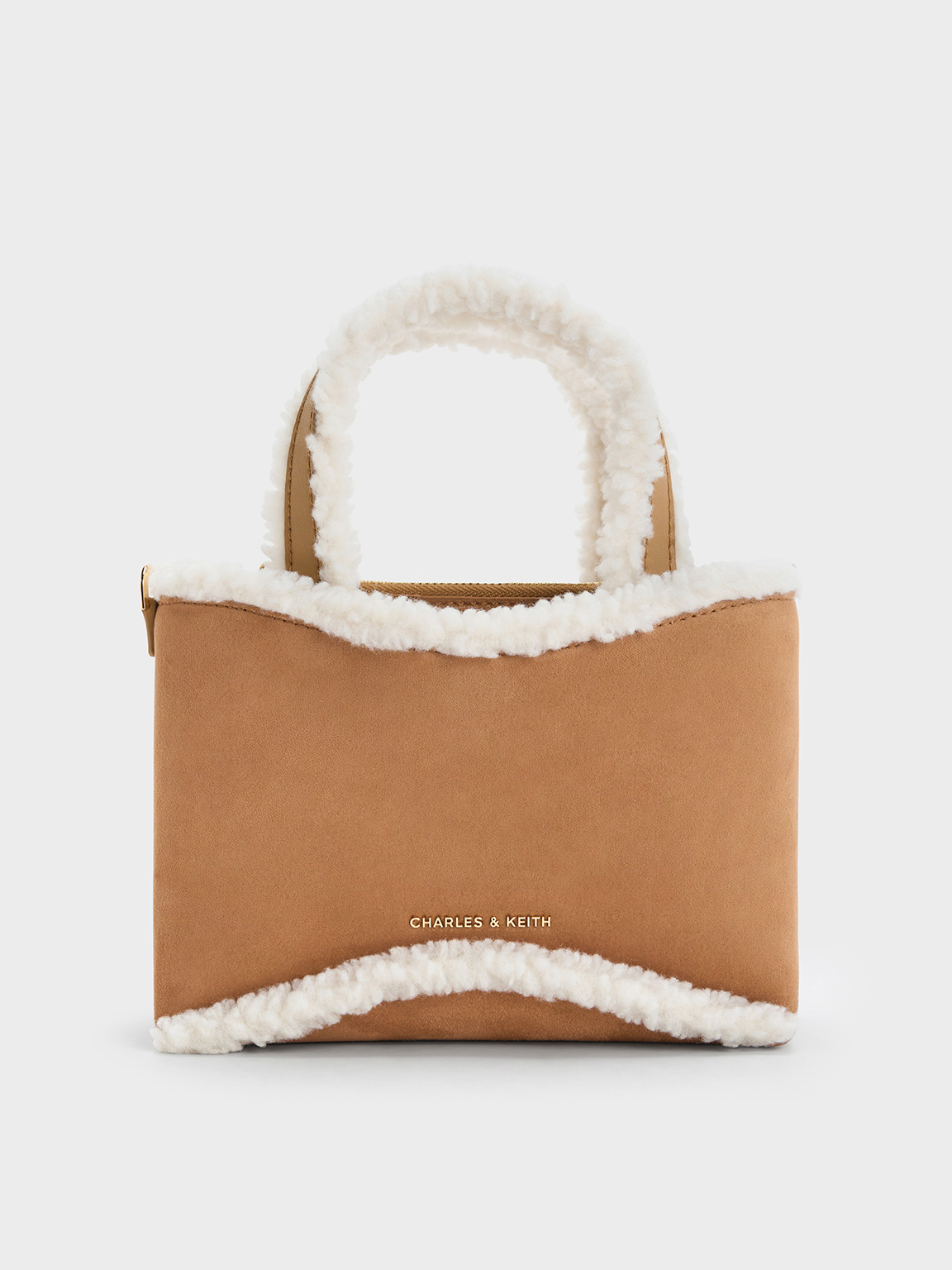 Charles & Keith - Mini Sybill Textured Fur-trim Tote Bag In Multi