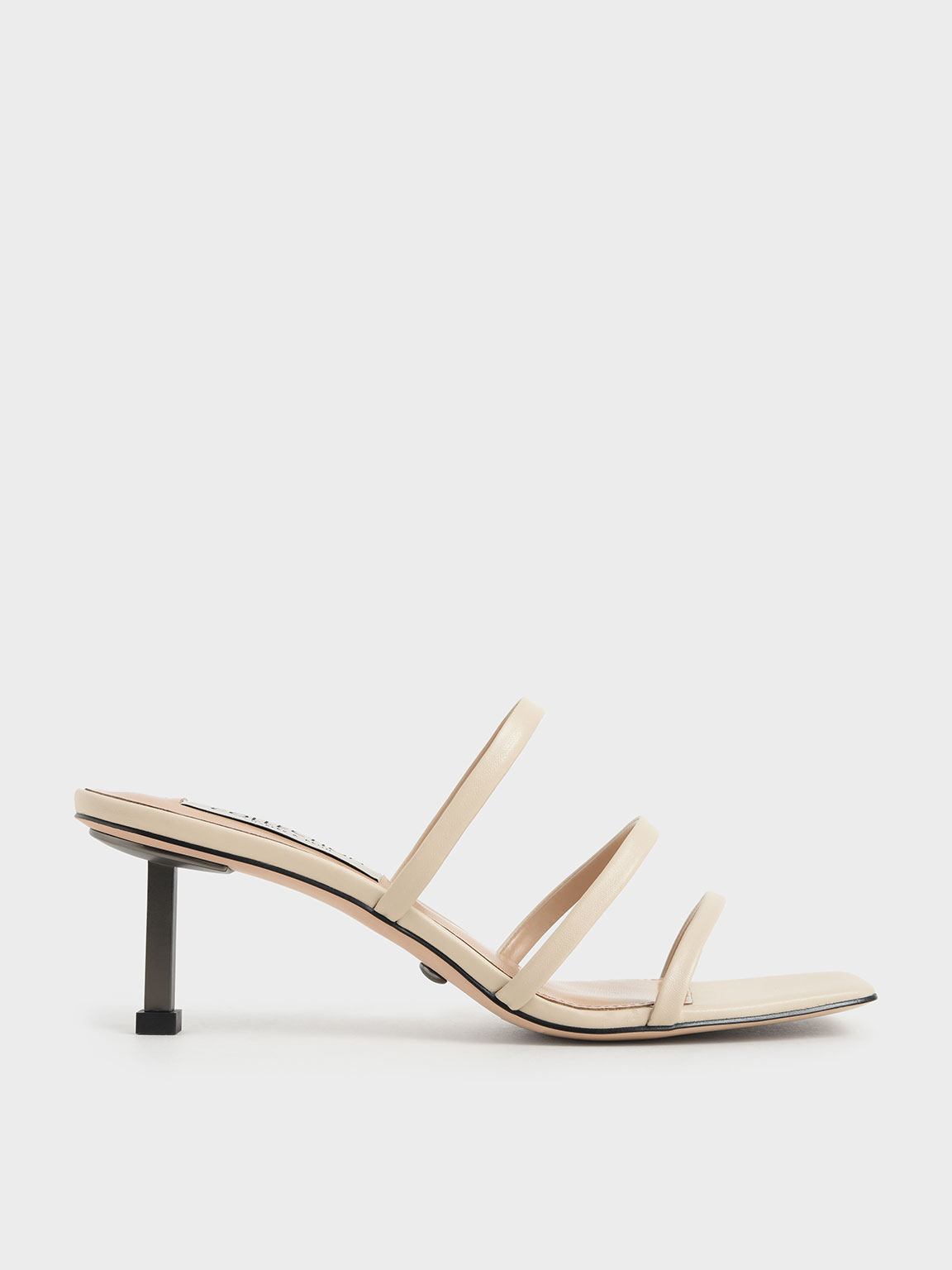 

Strappy Heeled Mules, Chalk