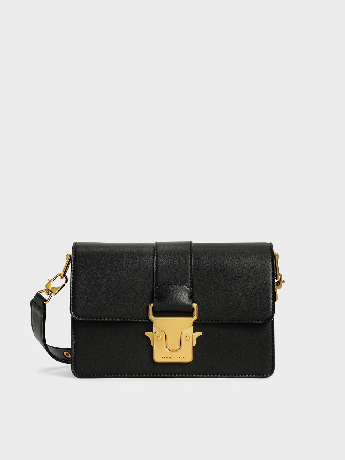

Metallic Accent Shoulder Bag, Black