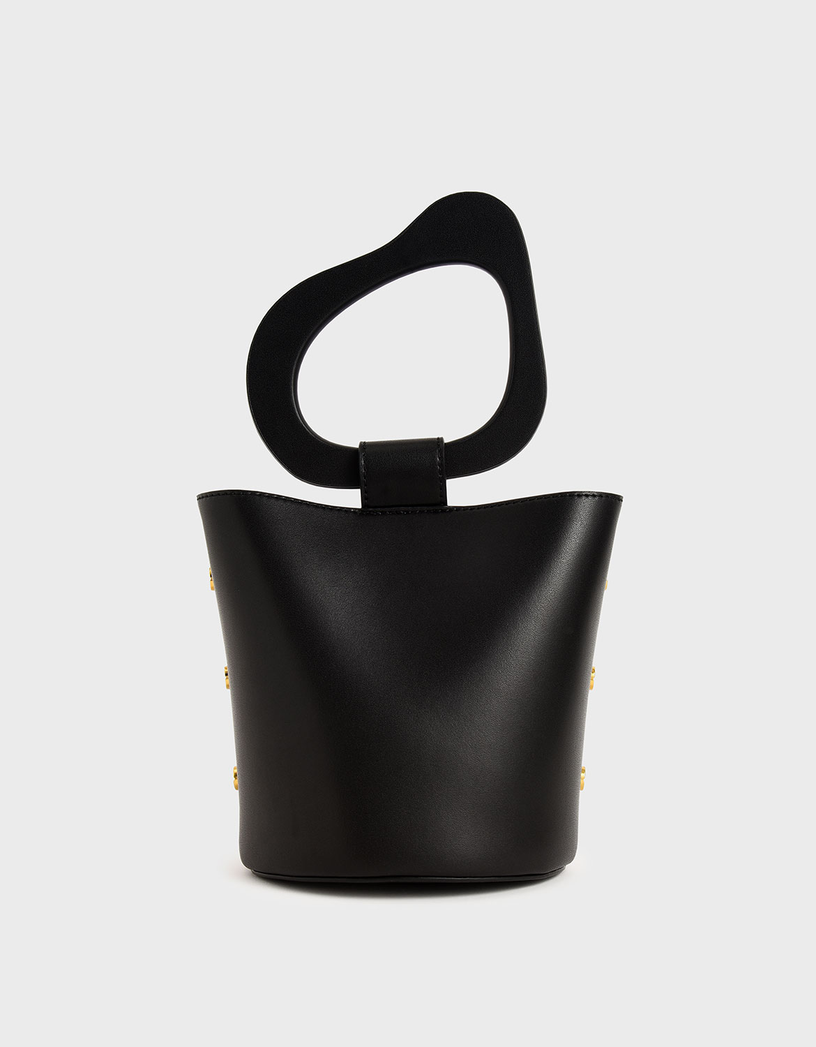 

Sculptural Handle Bucket Bag, Black