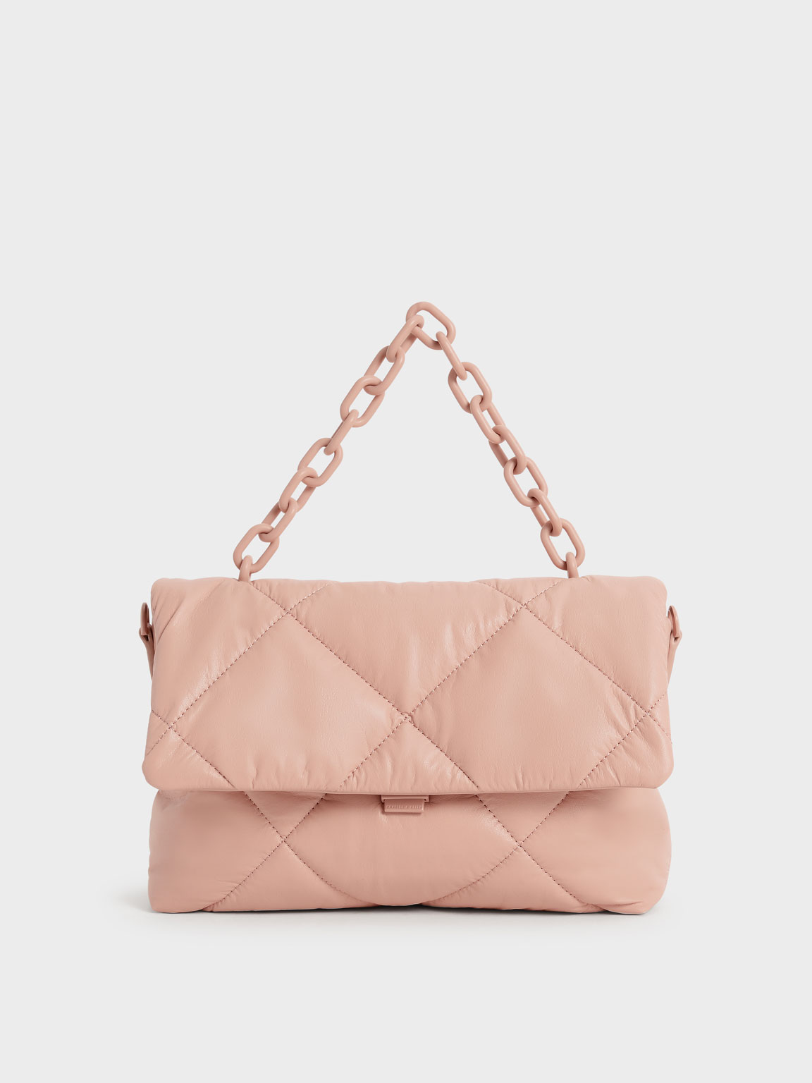 

Chain Handle Puffer Bag, Blush