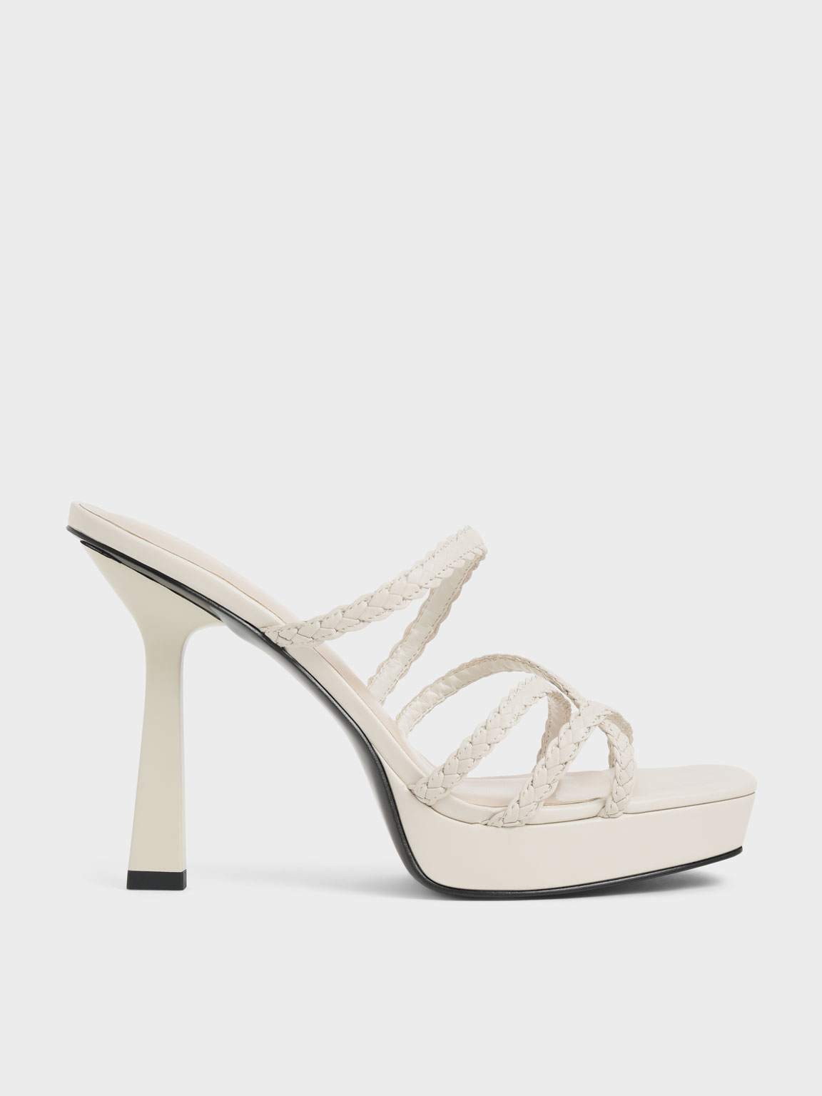 

Braided Strap Platform Mules, Chalk