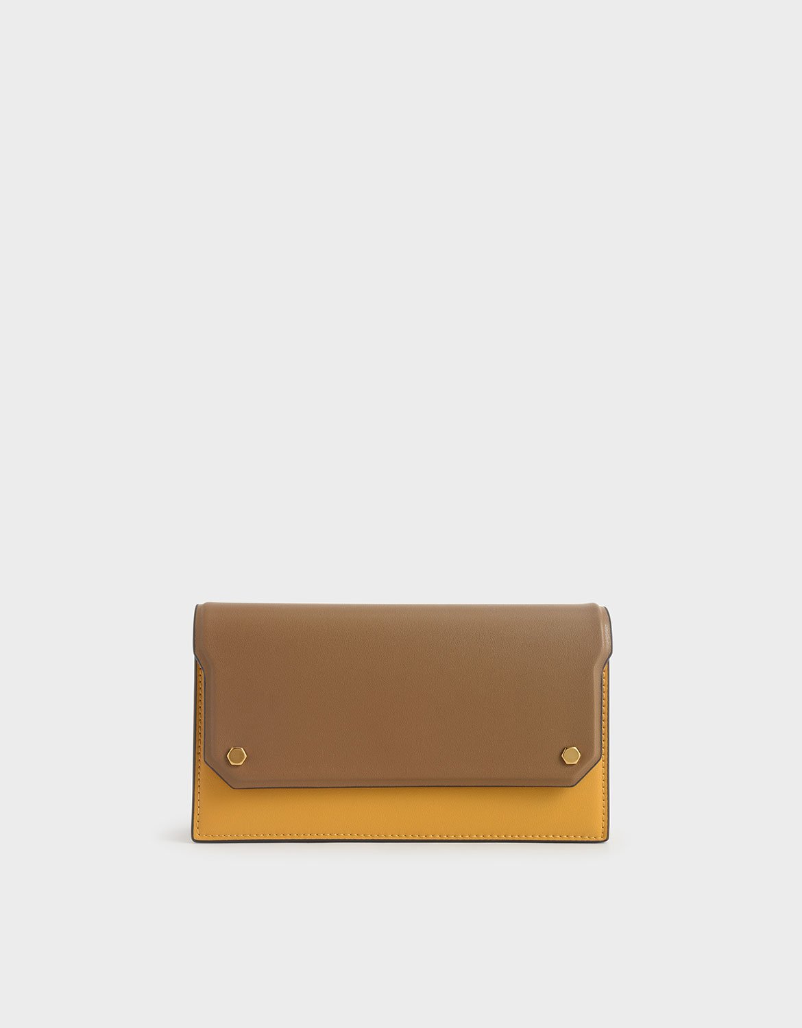 

Two-Tone Mini Long Wallet, Yellow