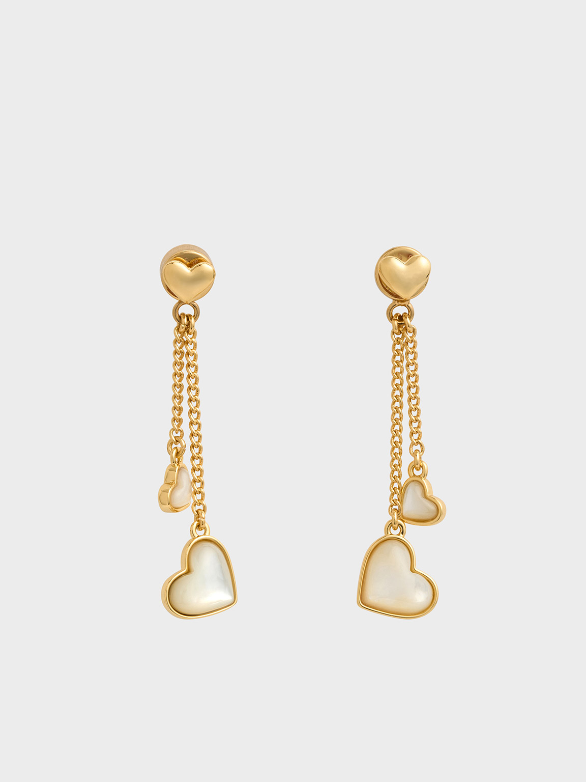 Annalise Double Heart Stone Drop Earrings