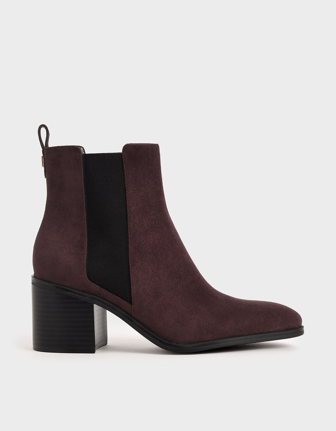 

Textured Block Heel Chelsea Boots, Purple