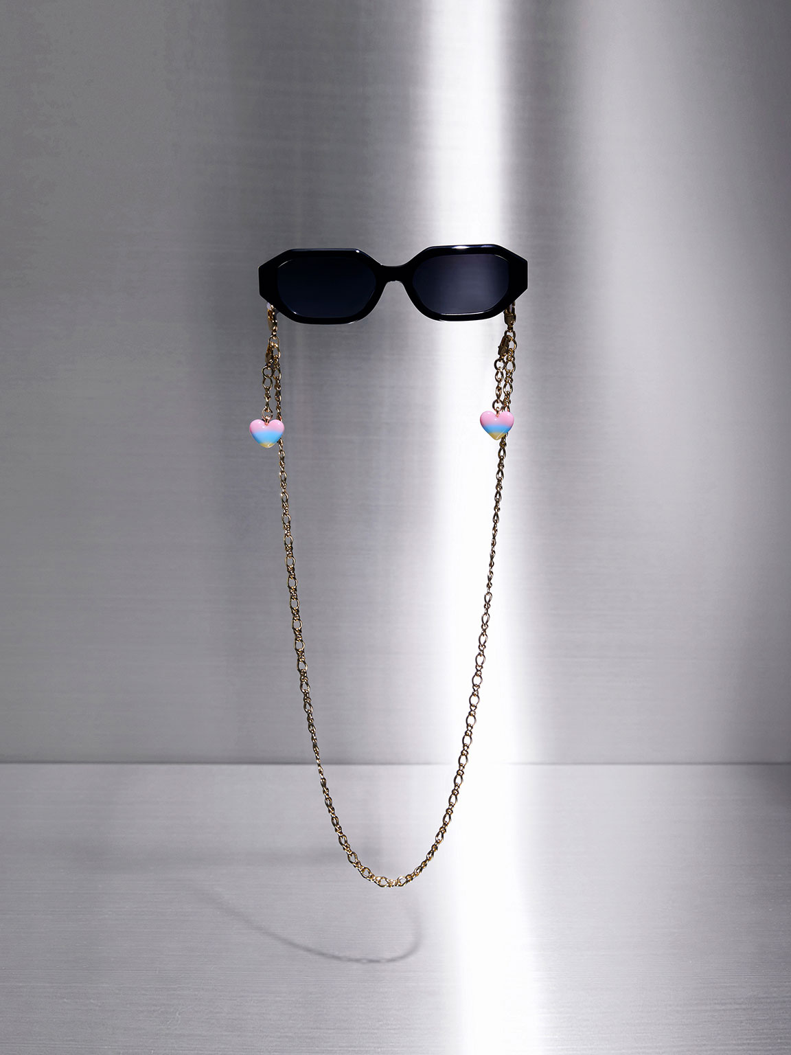Rainbow Heart-Embellished Eyewear Chain