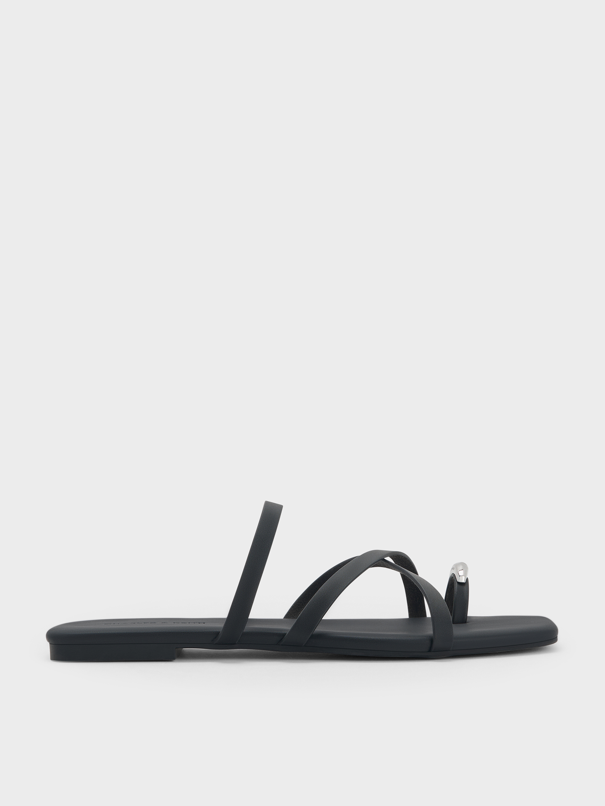 Charles & Keith - Metallic-Accent Strappy Toe-Ring Sandals