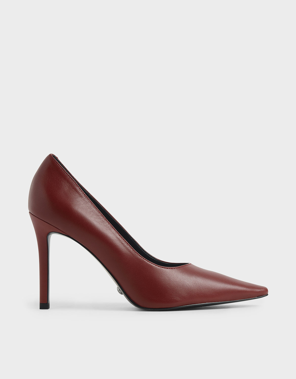 

Leather Pointed Toe Stiletto Pumps, Red