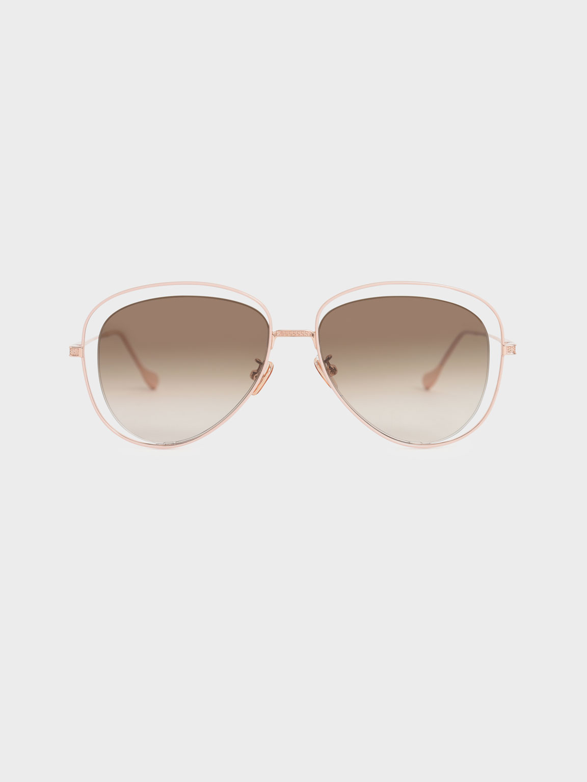 

Cut-Out Aviator Sunglasses, Rose gold
