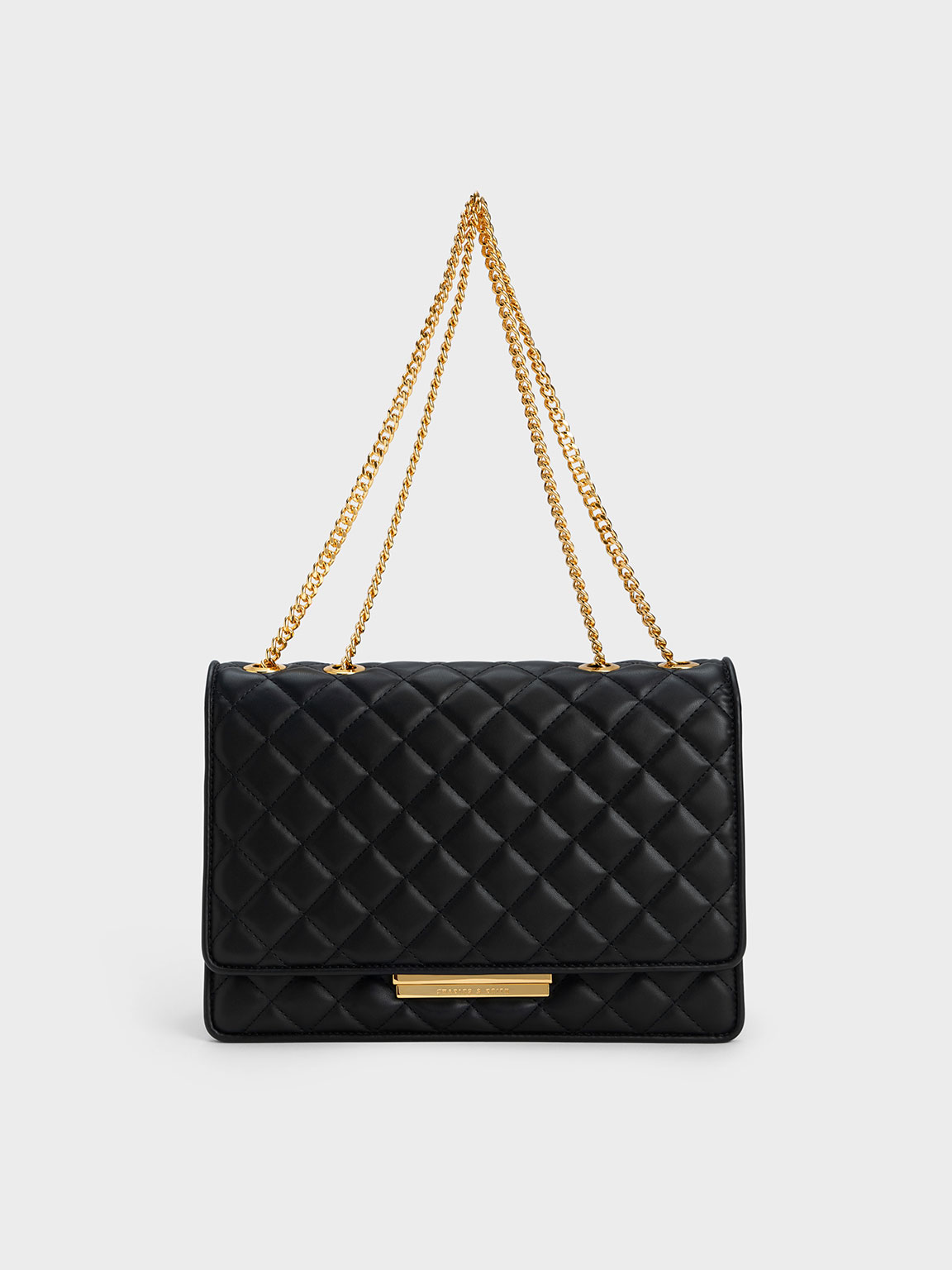 Push-Lock Quilted Crossbody Bag