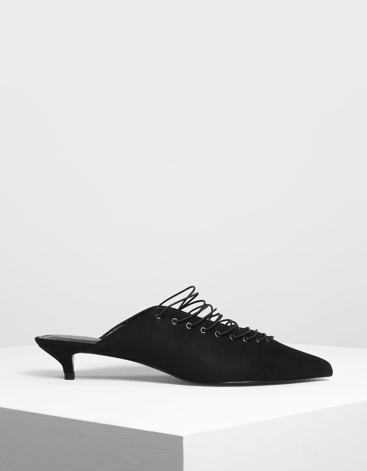 

Lacing Detail Pumps, Black