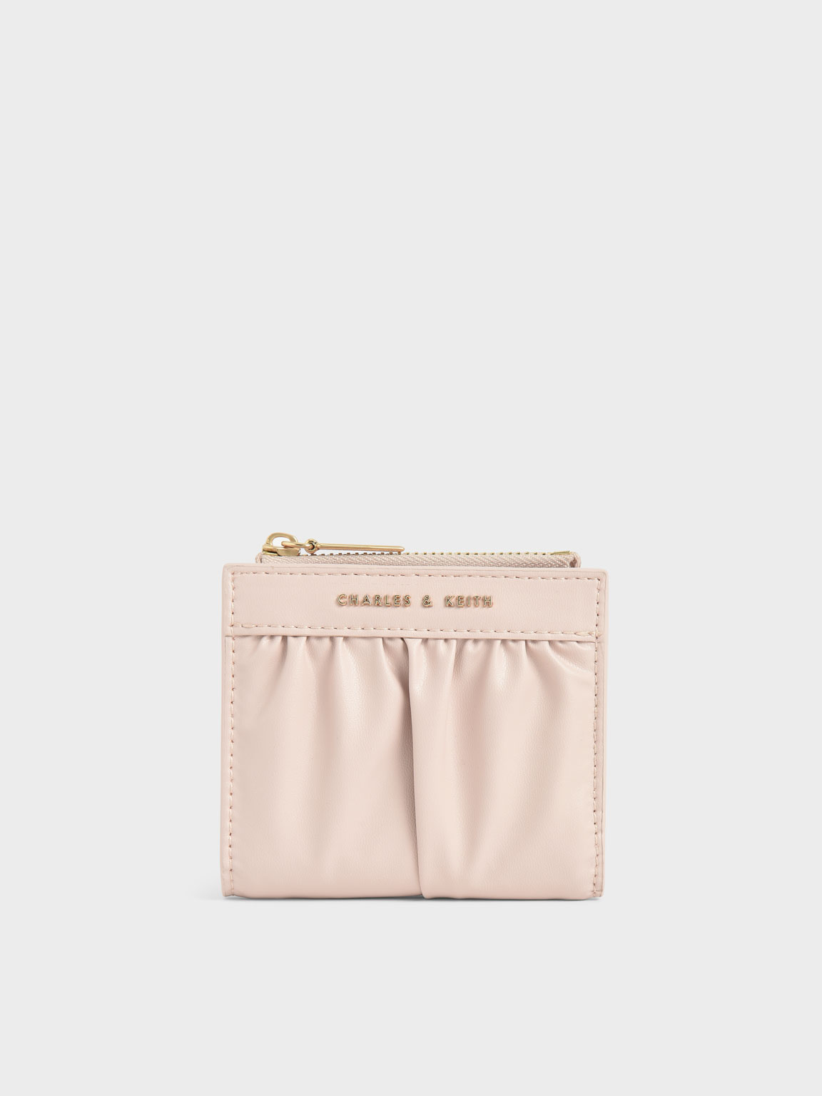 

Ruched Short Wallet, Light pink