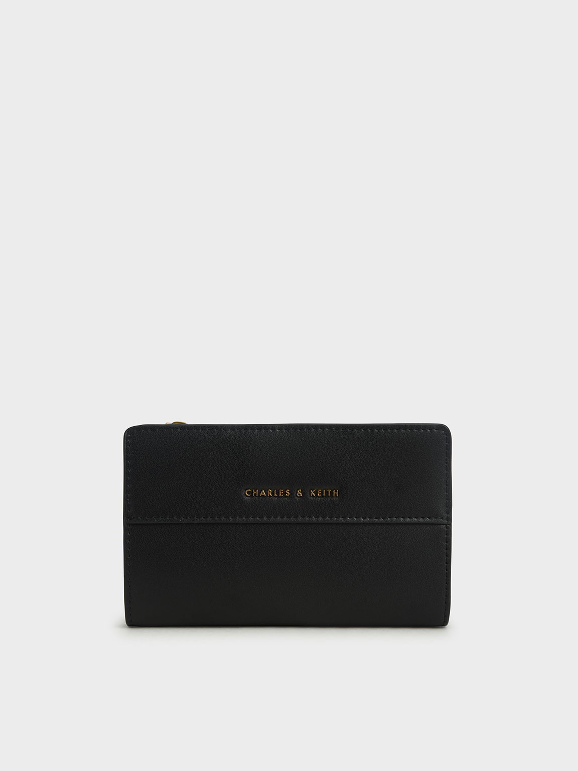 

Snap Button Small Wallet, Black