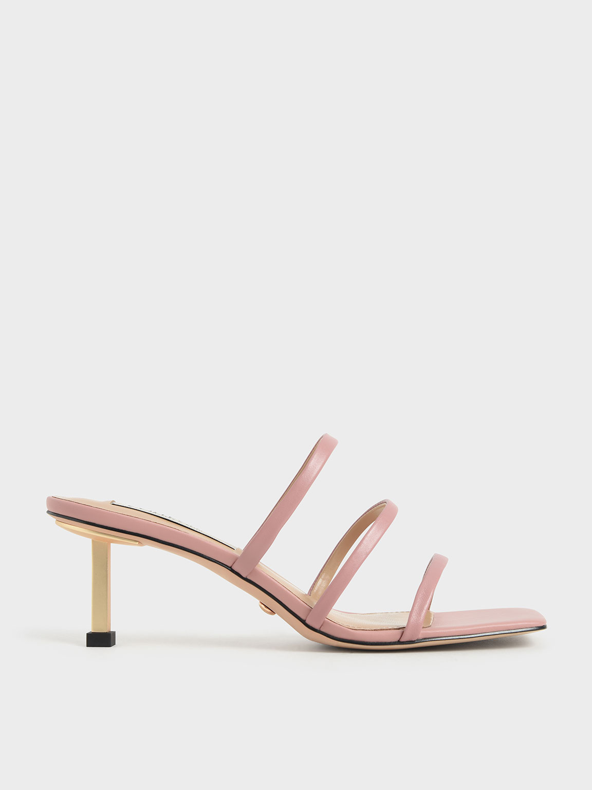 

Strappy Heeled Mules, Pink