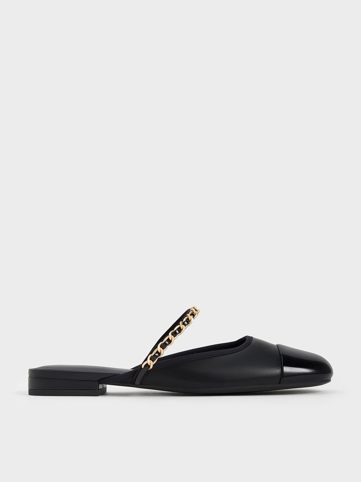 Charles & Keith - Patent Chain-Strap Mules Charles & Keith - Patent Chain-Strap Mules