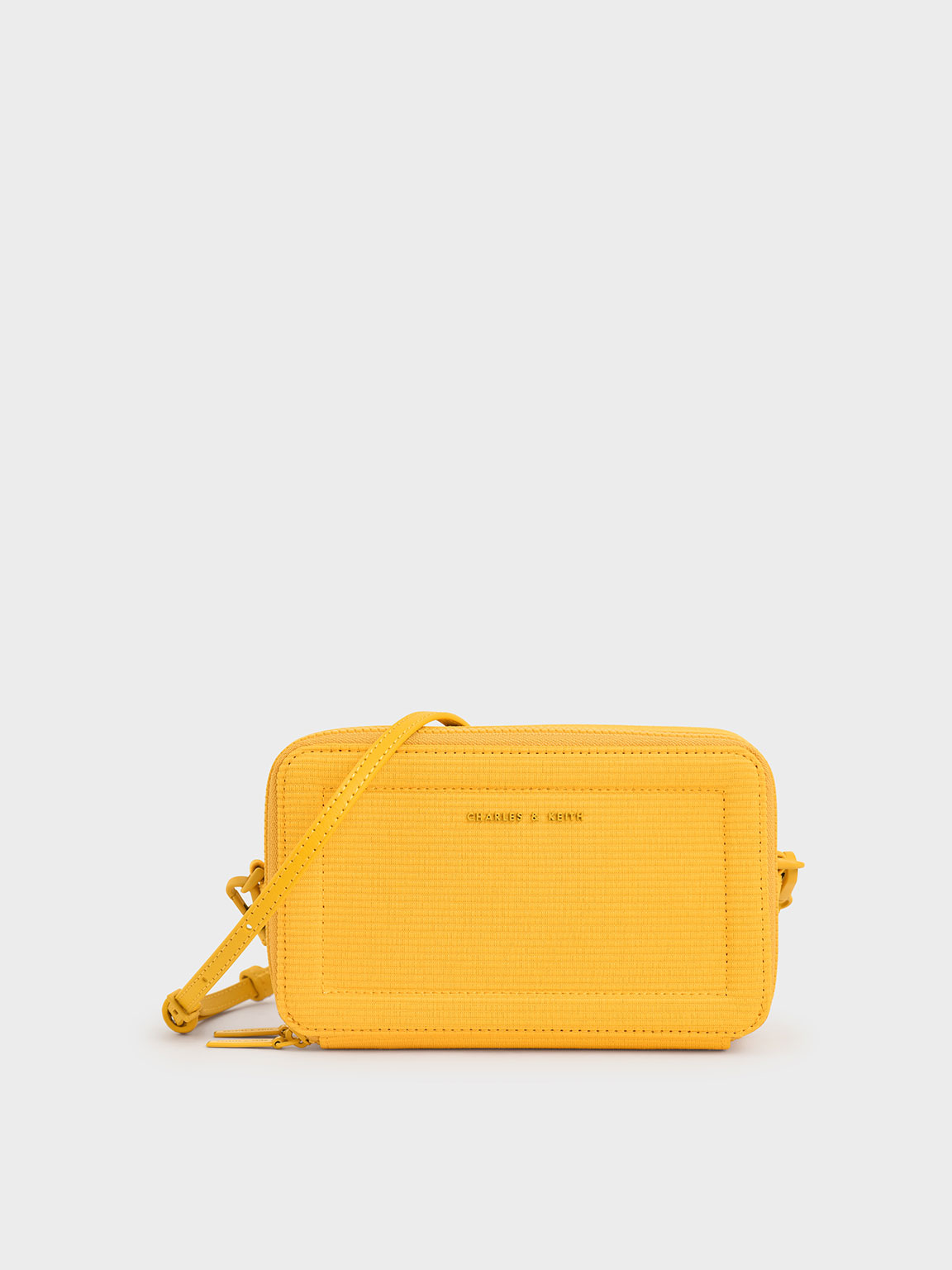 

Grosgrain Stitch Trim Long Wallet, Yellow