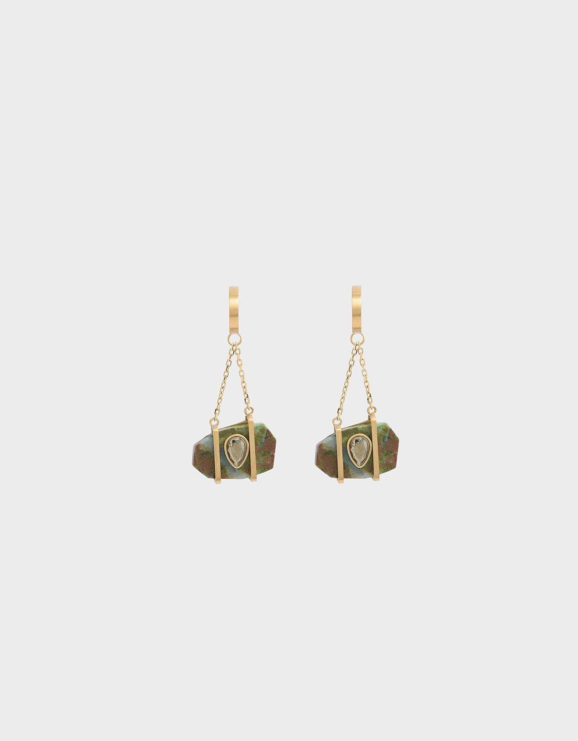 

Chrysocolla & Pyrite Gemstone Drop Earrings, Turquoise