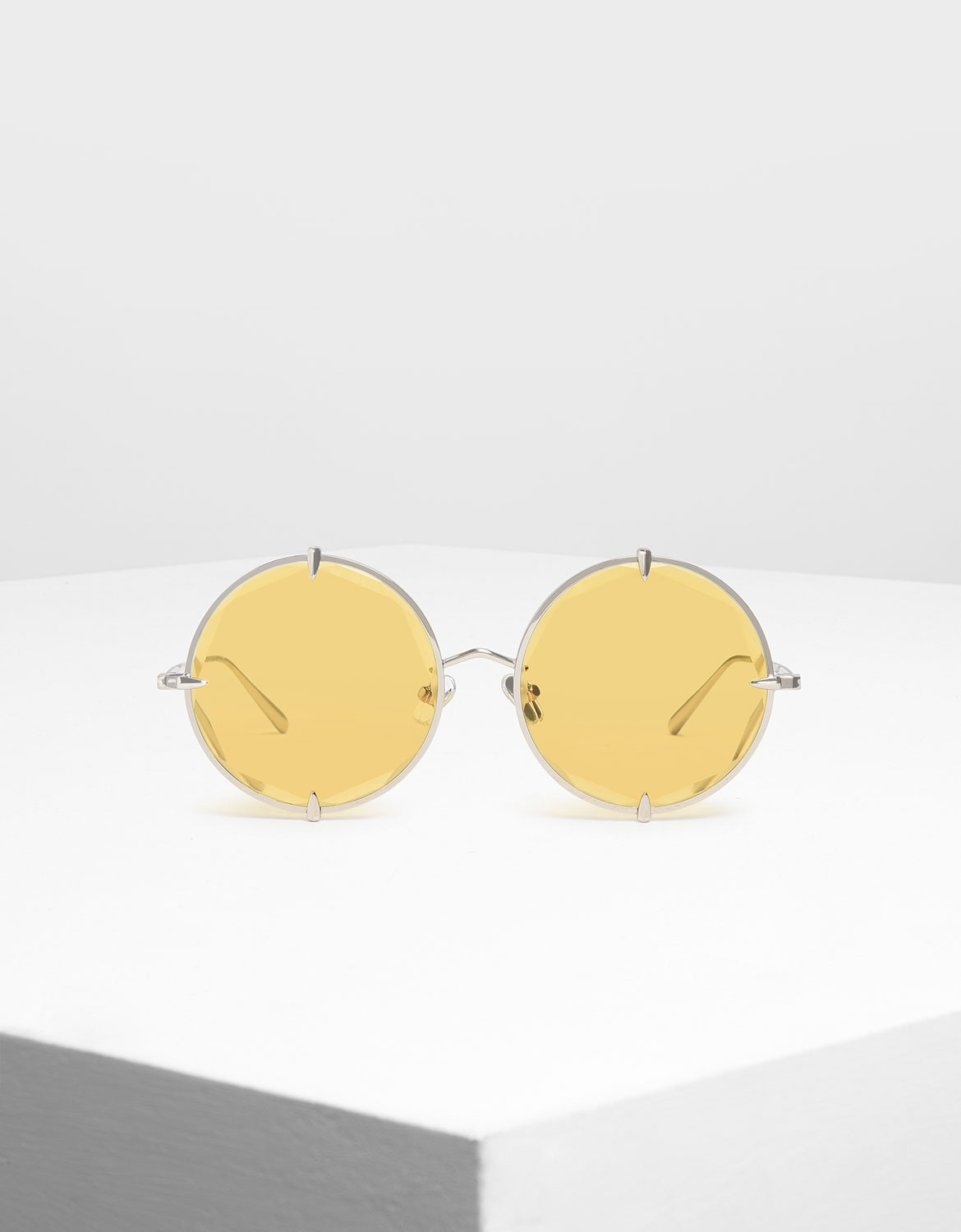 

Round Wire Frame Skinny Sunglasses, Yellow
