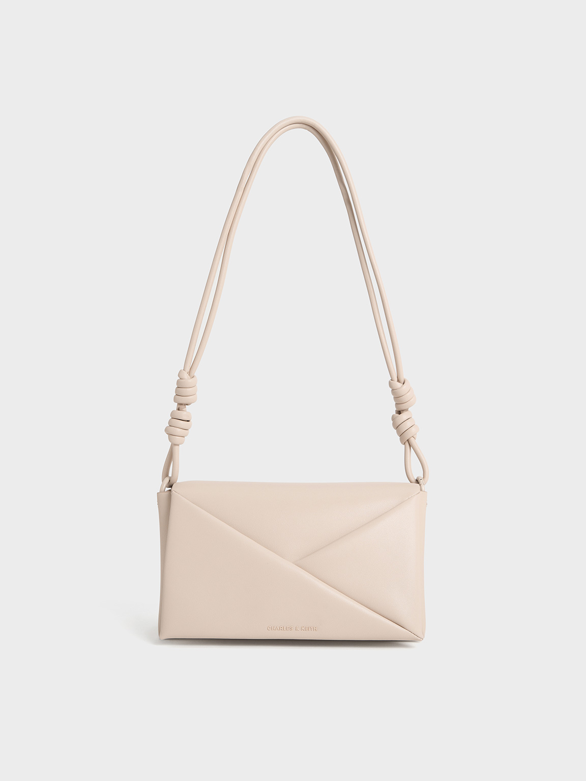 Charles & Keith - Midori Geometric Shoulder Bag In Neutral