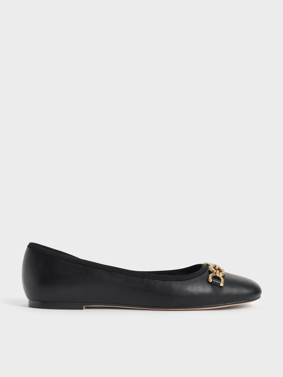 

Chain Link Ballerina Flats, Black
