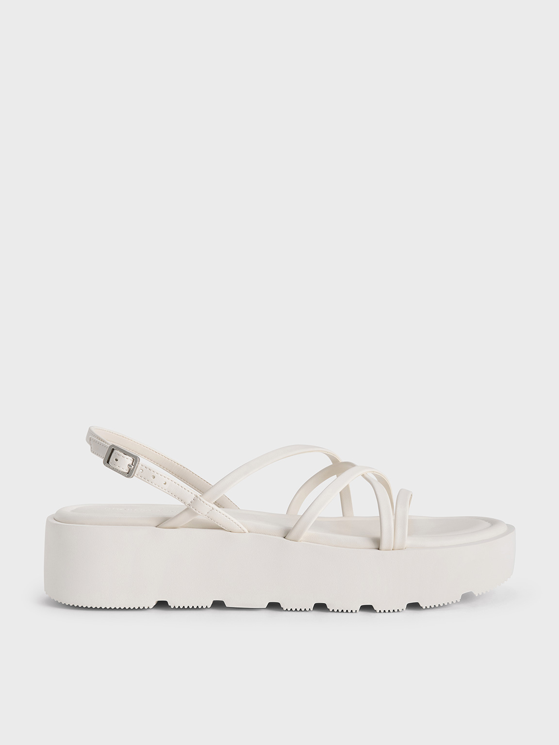 Charles & Keith - Strappy Ridged-Sole Flatform Sandals