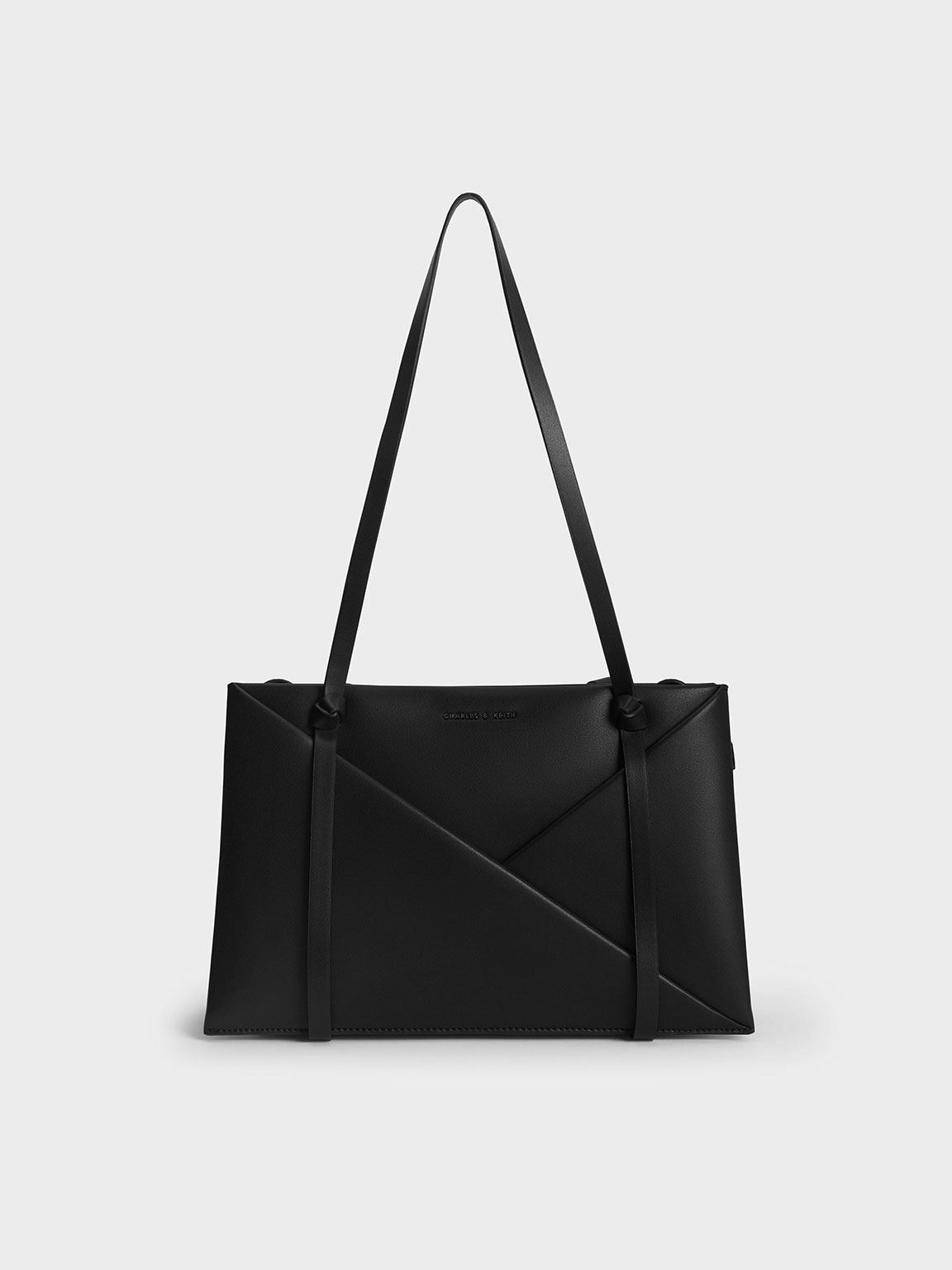 Noir Midori Geometric Tote Bag - CHARLES & KEITH UK