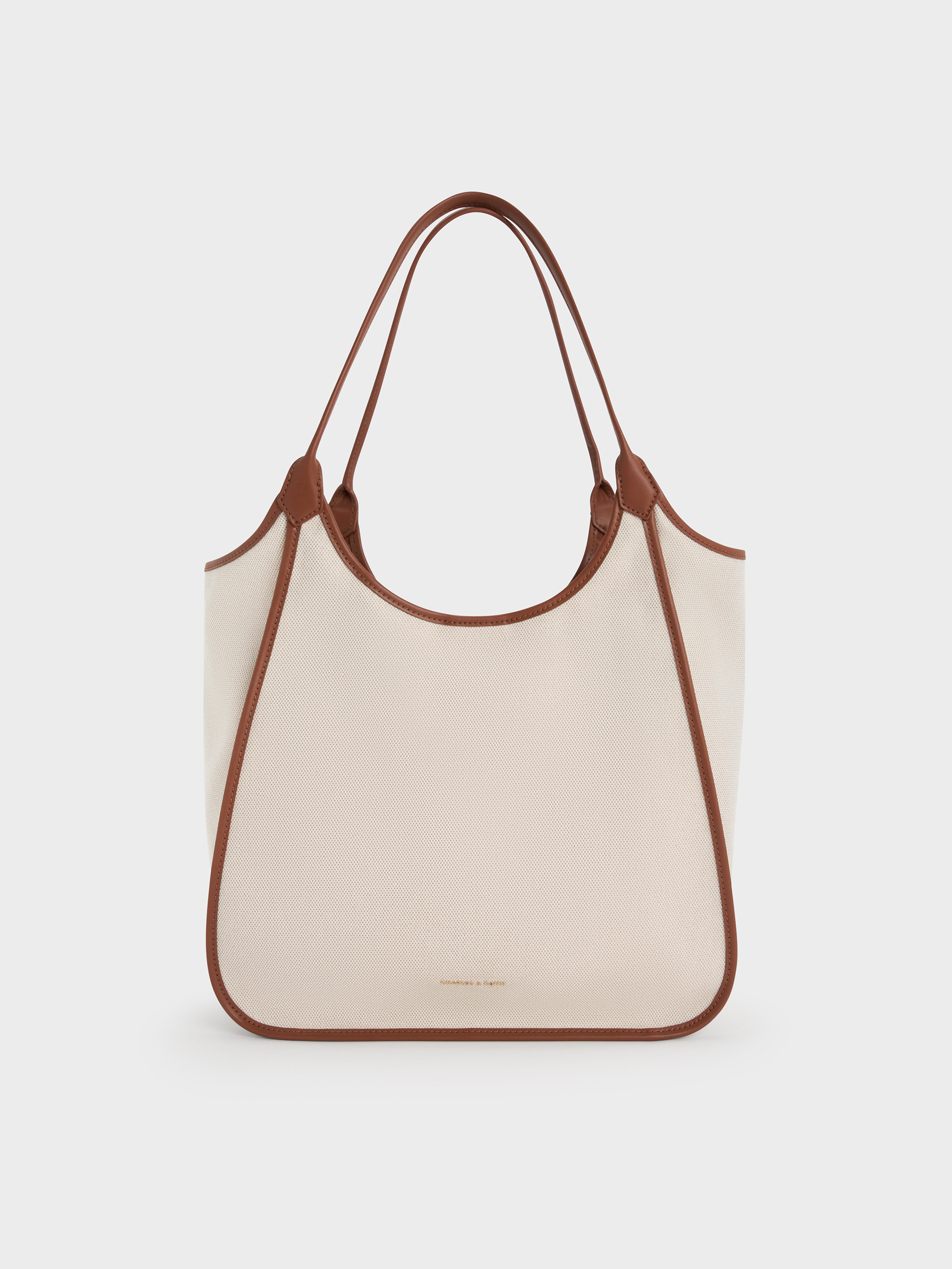 Charles & Keith - Sianna Canvas Contrast-Trim Tote Bag