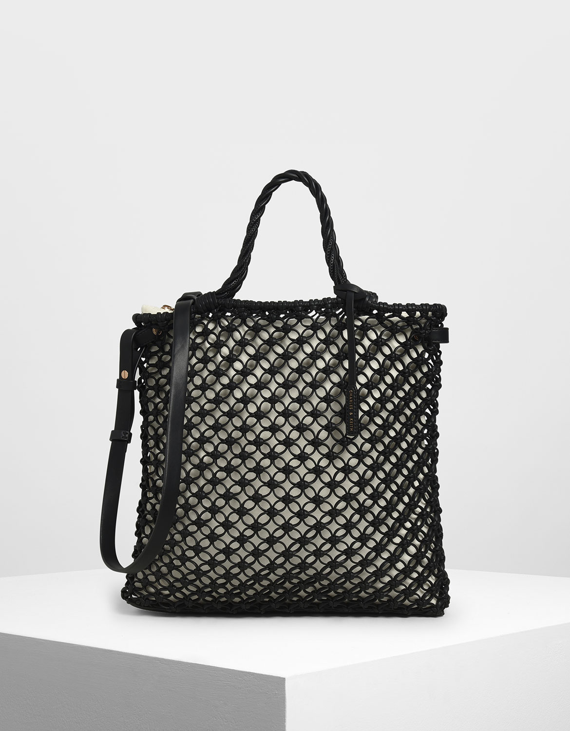 

Knitted Tote Bag, Black