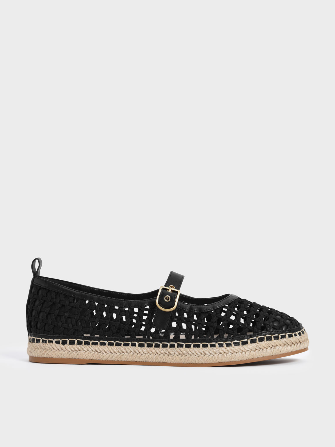 

Front Buckle Woven Canvas Espadrilles