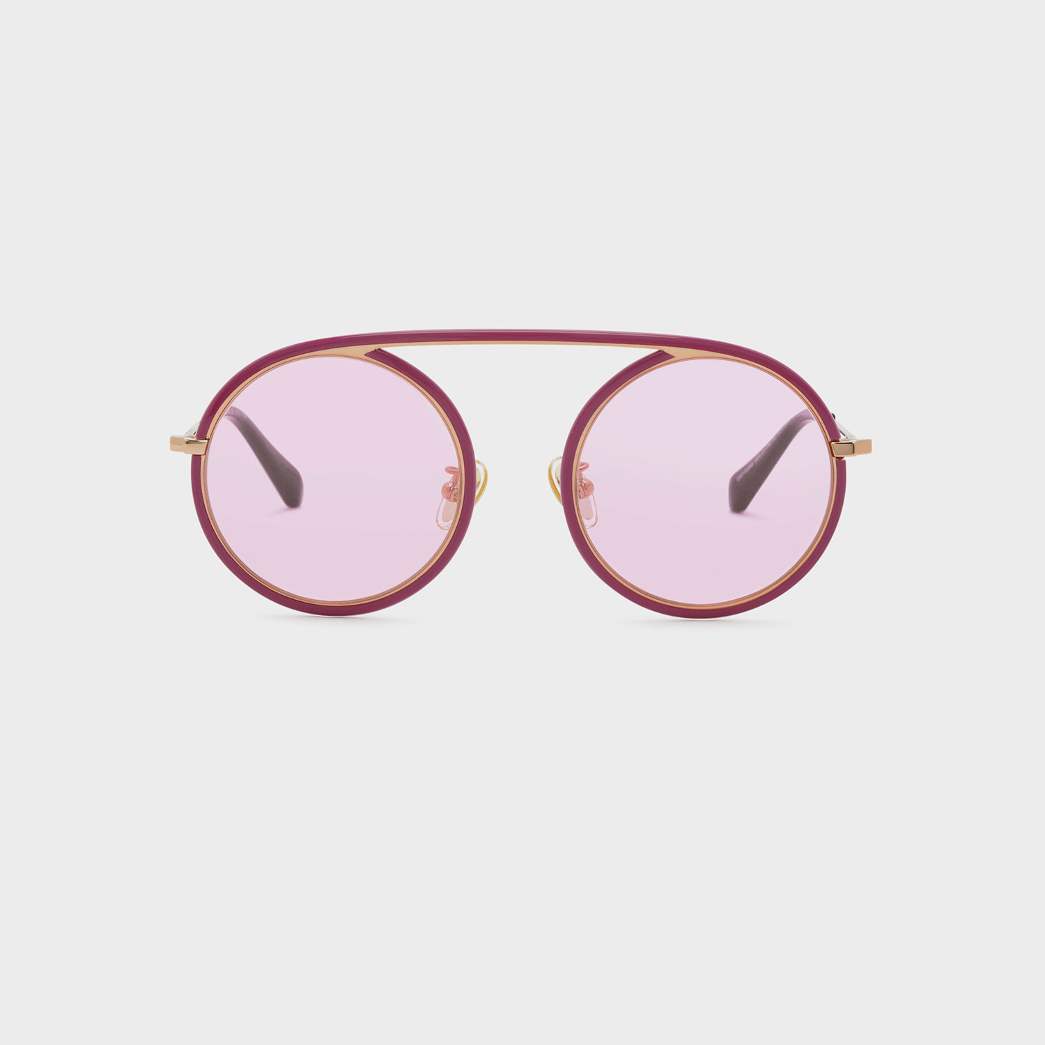 

Acetate Round Frame Shades, Pink