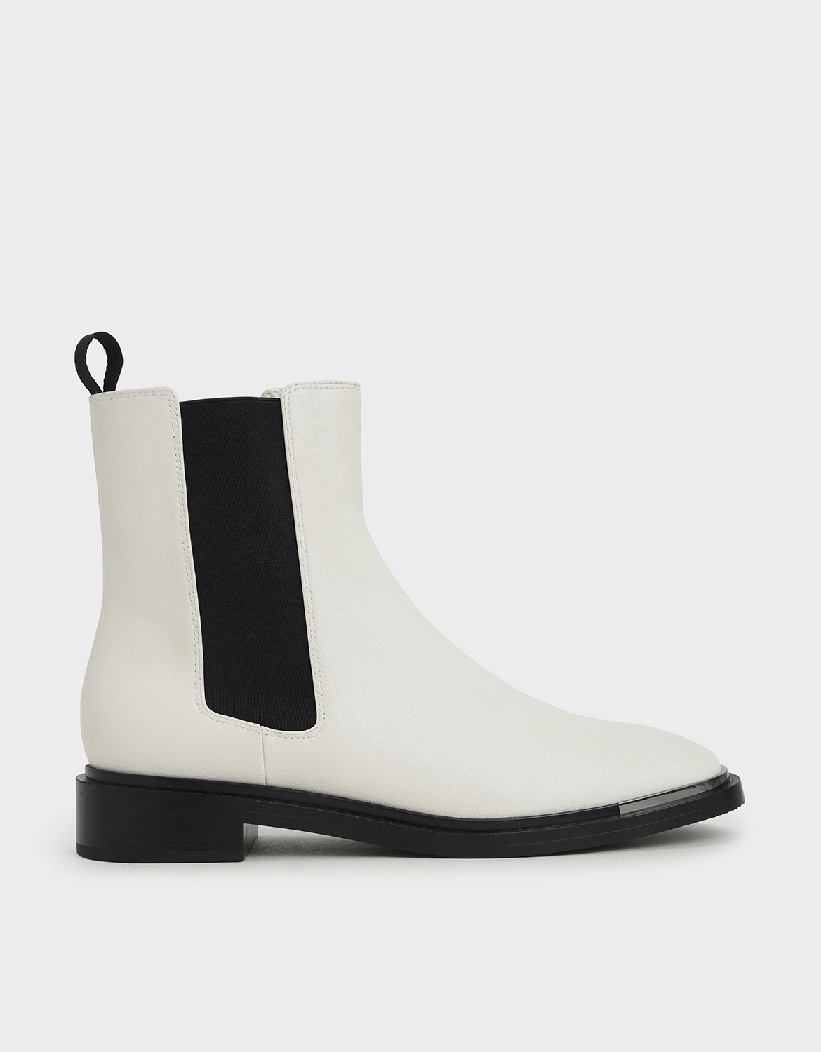 

Metal Accent Chelsea Boots, Chalk