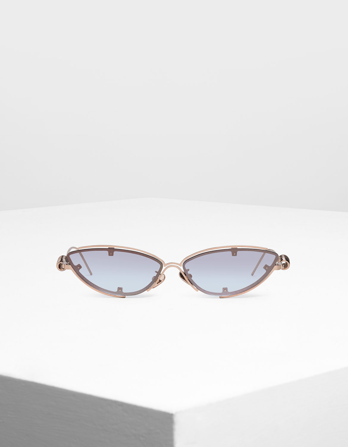 

Double Frame Cat-Eye Sunglasses, Rose gold