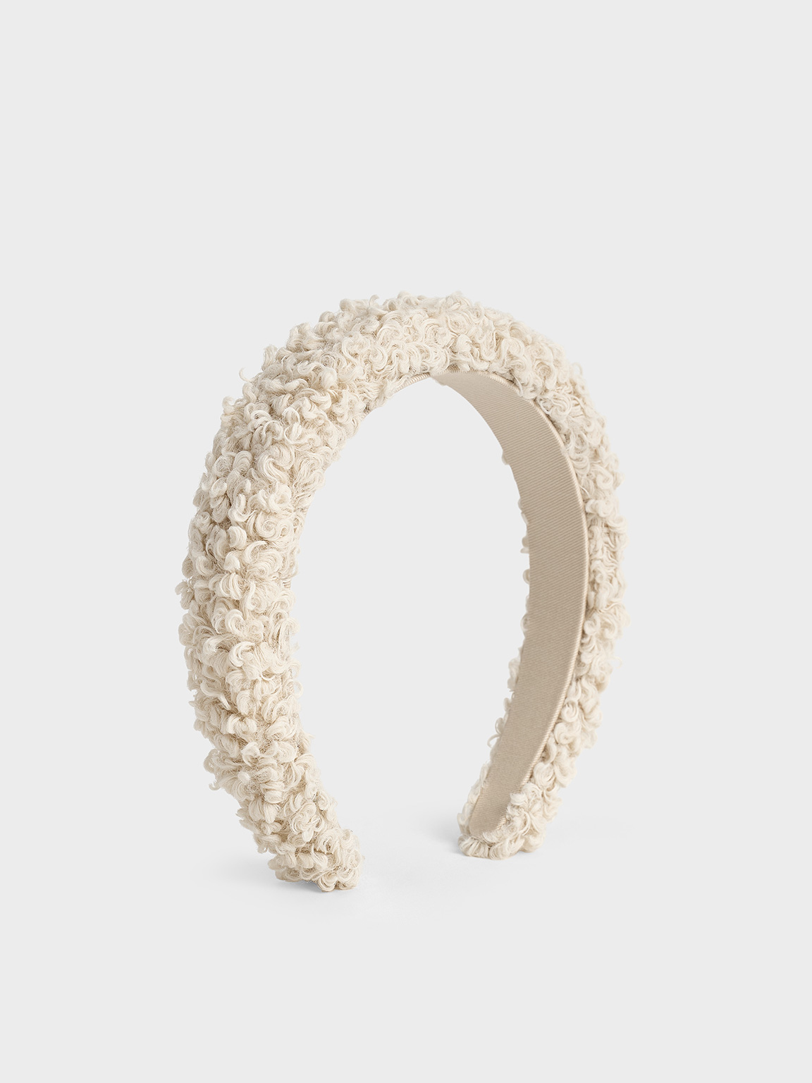 Charles & Keith - Furry Headband In Chalk