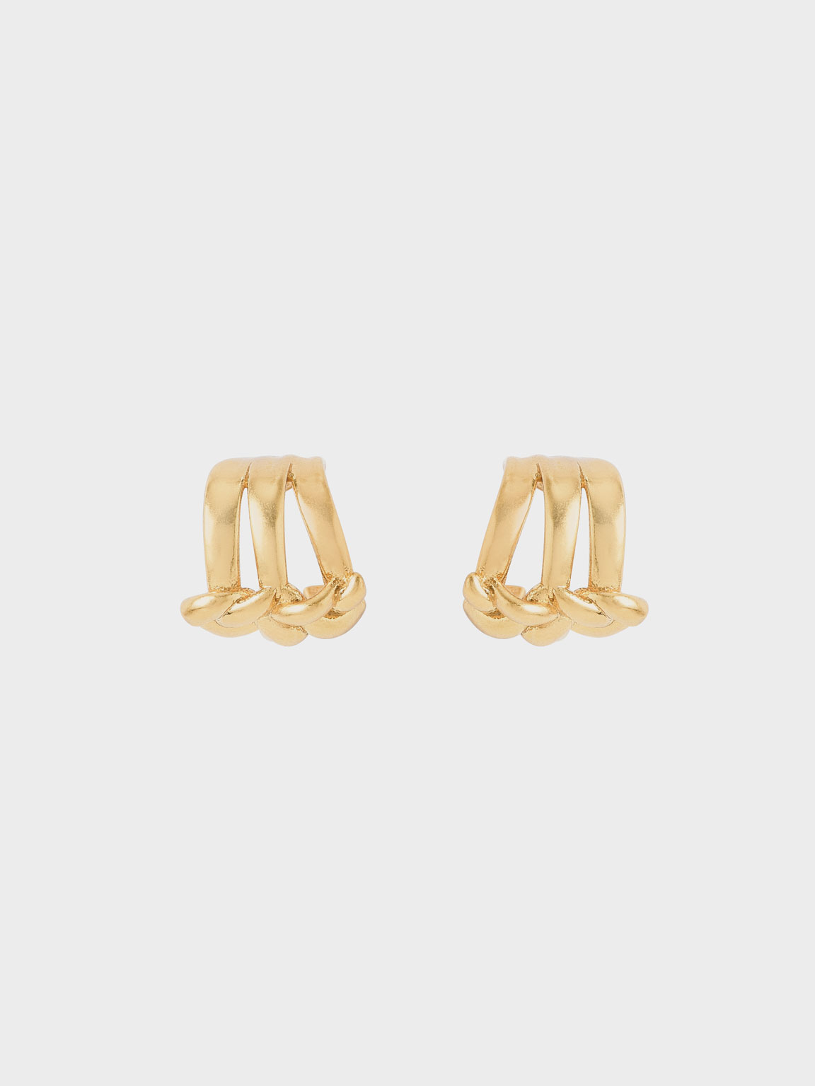

Sculptural Stud Earrings, Brush gold